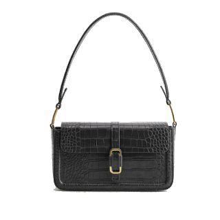 MANGO Black Croc-Textured Shoulder Bag at Rs.2390